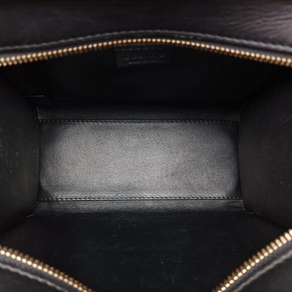 Celine Luggage Nano Shopper Black X Beige X Wine Red Leather X Suede S-Zp-0102 - Picture 6 of 10